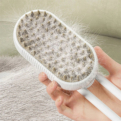 3-in-1 Electric Steam Brush for Cats and Dogs - Grooming, Massage, and Hair Removal Comb
