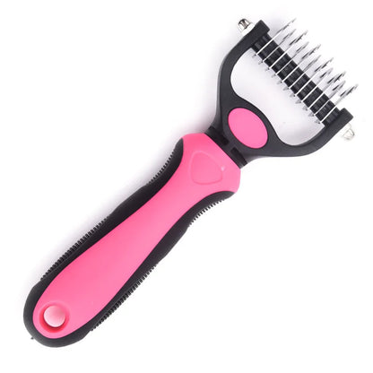 Professional Dual-Sided Pet Grooming Brush for Cats and Dogs - Effective Deshedding Tool for Tangles and Knots Removal
