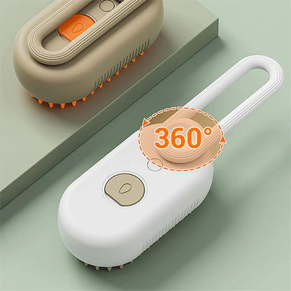 3-in-1 Electric Steam Brush for Cats and Dogs - Grooming, Massage, and Hair Removal Comb