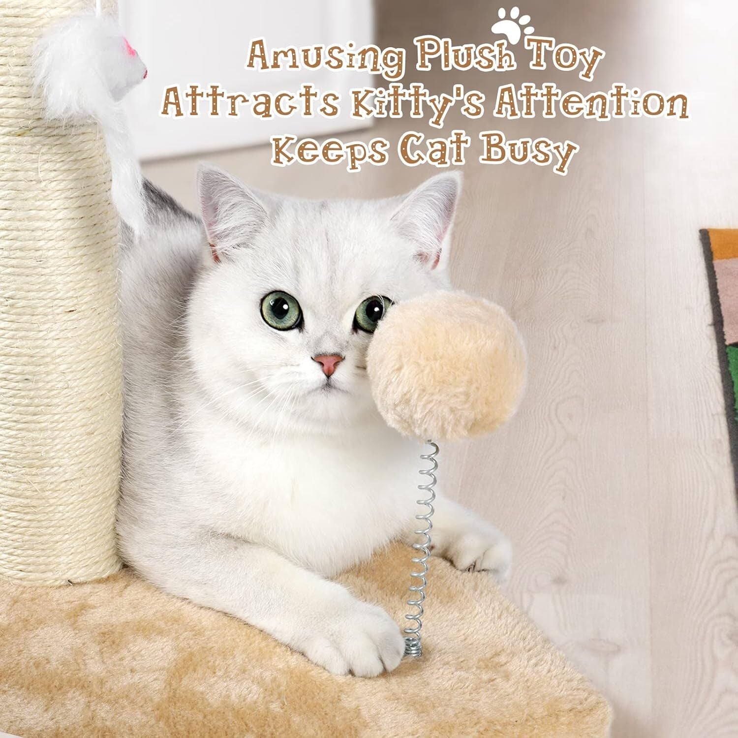 32" Tall Cat Scratching Posts for Indoor Cats, 3-In-1 Cat Scratching Post Wit...
