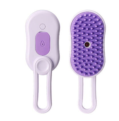3-in-1 Electric Steam Brush for Cats and Dogs - Grooming, Massage, and Hair Removal Comb