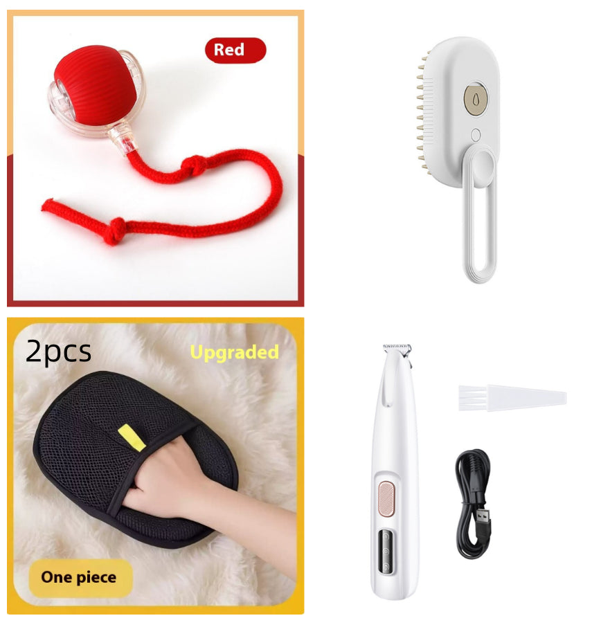 3-in-1 Electric Steam Brush for Cats and Dogs - Grooming, Massage, and Hair Removal Comb