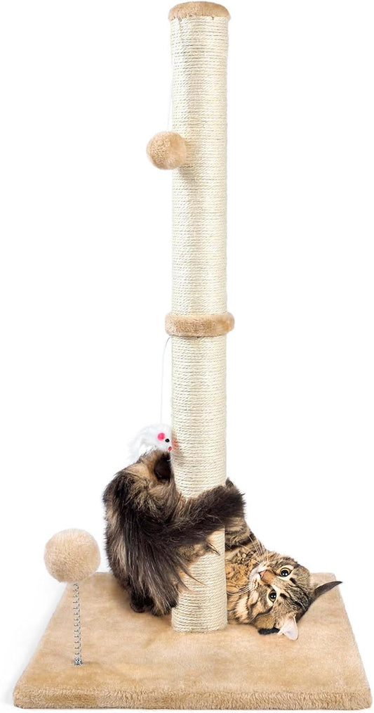 32" Tall Cat Scratching Posts for Indoor Cats, 3-In-1 Cat Scratching Post Wit...