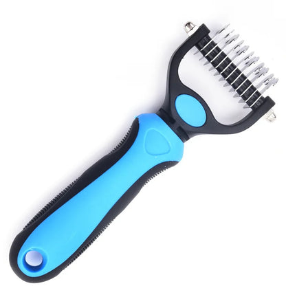Professional Dual-Sided Pet Grooming Brush for Cats and Dogs - Effective Deshedding Tool for Tangles and Knots Removal
