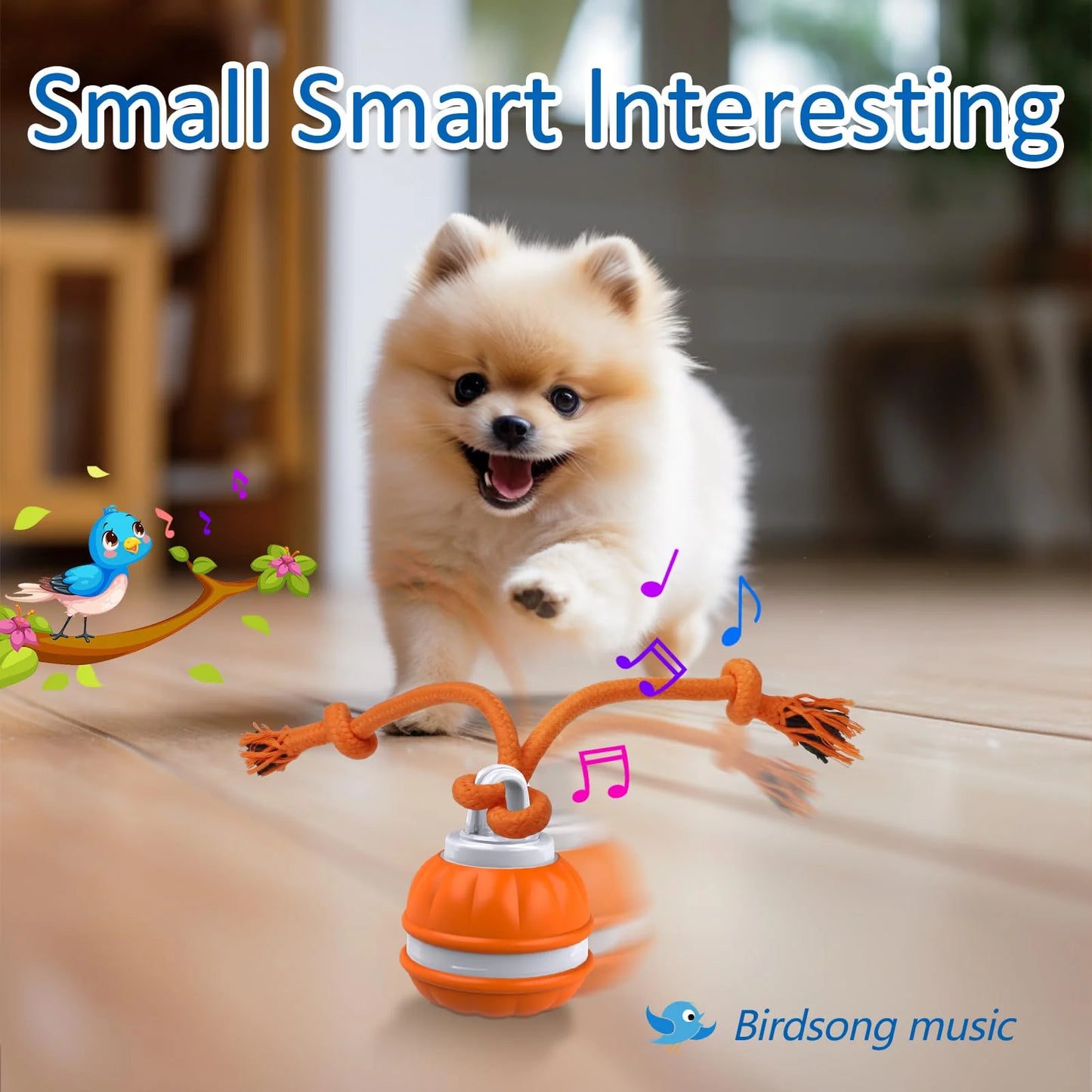 Interactive Motion-Activated Dog Ball Toy - Rechargeable Automatic Rolling Toy for Small Dogs and Puppies