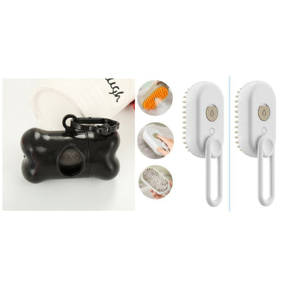 3-in-1 Electric Steam Brush for Cats and Dogs - Grooming, Massage, and Hair Removal Comb