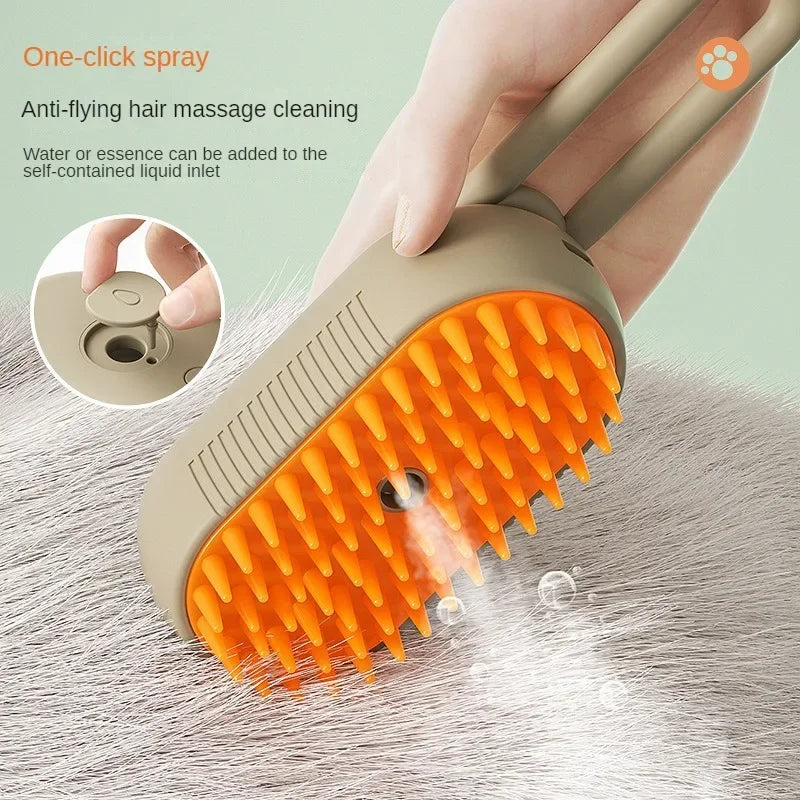 USB Rechargeable Cats Accessories Dog Grooming Things for Cats Steam Dog Brush Charged Pet Dogs Remove Tangles Loose Hair 3 in 1
