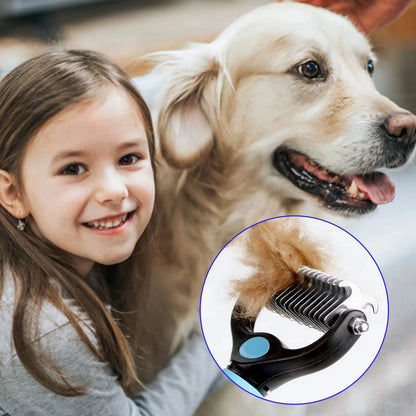 Professional Dual-Sided Pet Grooming Brush for Cats and Dogs - Effective Deshedding Tool for Tangles and Knots Removal