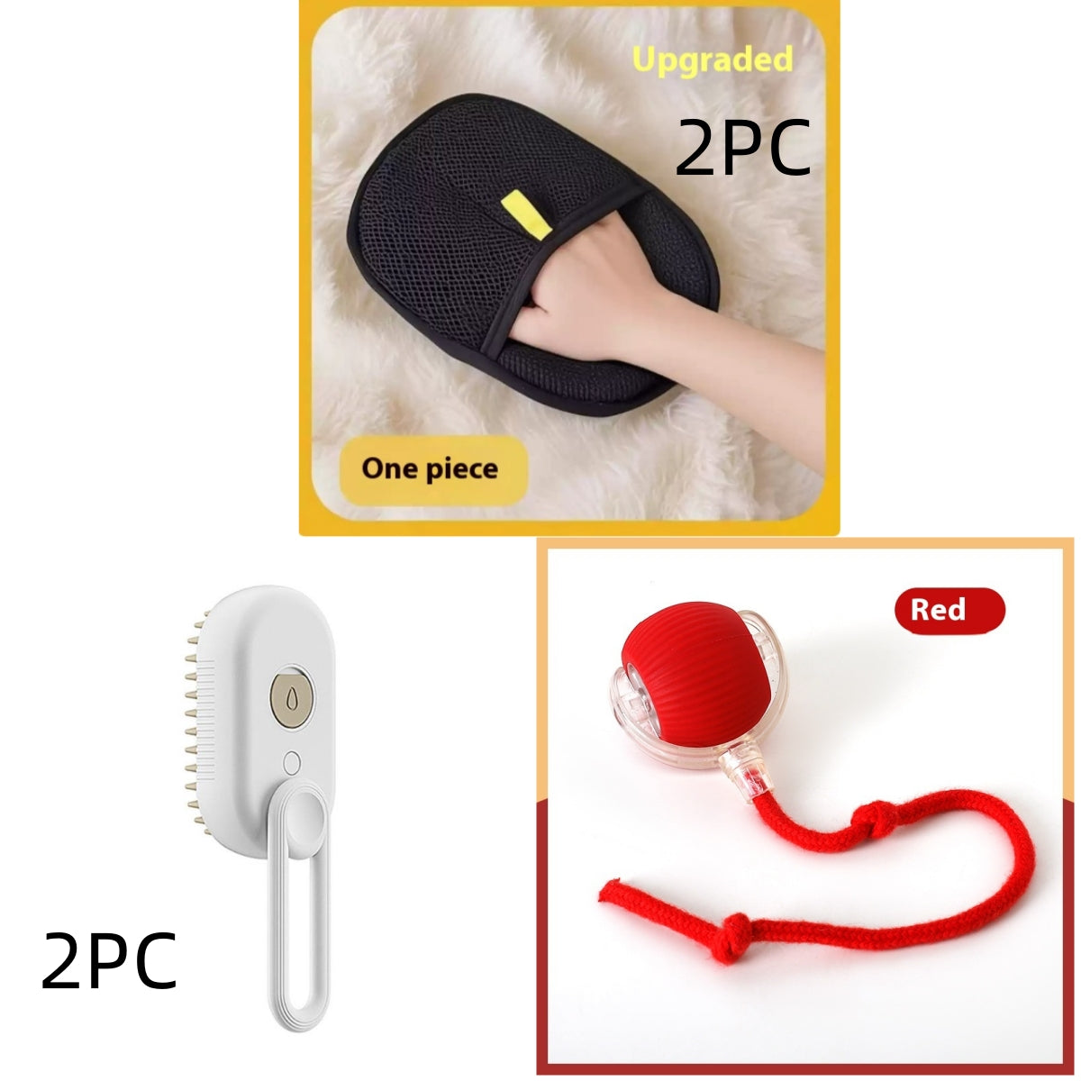 3-in-1 Electric Steam Brush for Cats and Dogs - Grooming, Massage, and Hair Removal Comb