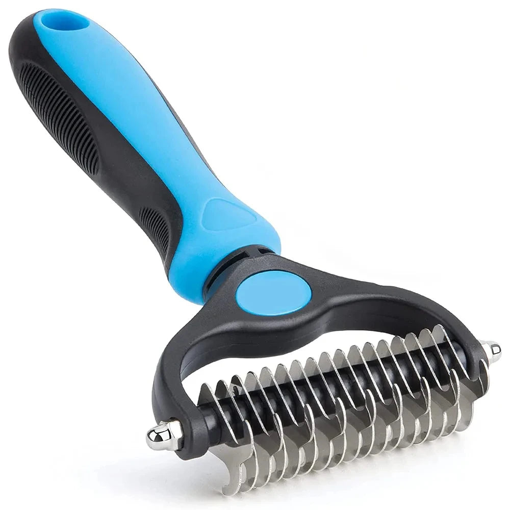 Professional Dual-Sided Pet Grooming Brush for Cats and Dogs - Effective Deshedding Tool for Tangles and Knots Removal