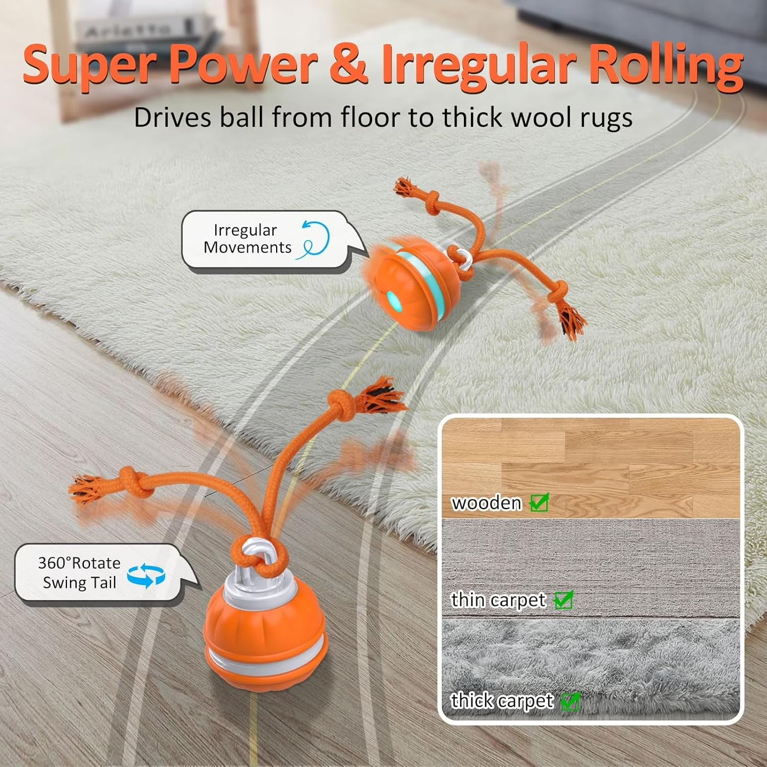Interactive Motion-Activated Dog Ball Toy - Rechargeable Automatic Rolling Toy for Small Dogs and Puppies