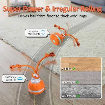 Interactive Motion-Activated Dog Ball Toy - Rechargeable Automatic Rolling Toy for Small Dogs and Puppies